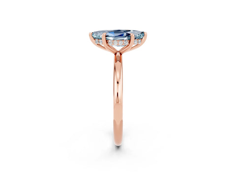 Rose gold Marquise Cut Aquamarine Solitaire Ring with Thin Band and Four-Prong Setting_14