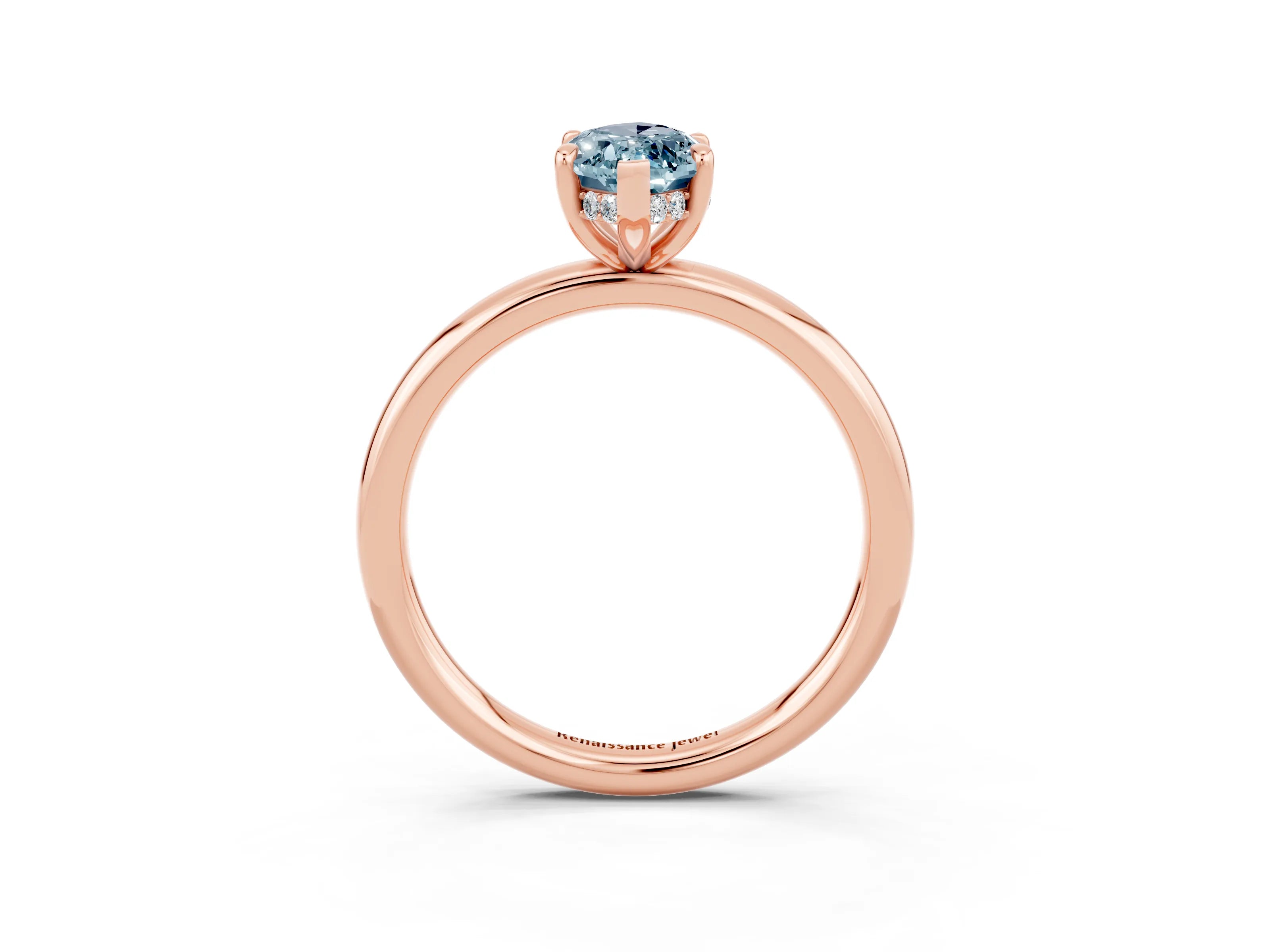 Rose gold Marquise Cut Aquamarine Solitaire Ring with Thin Band and Four-Prong Setting_15