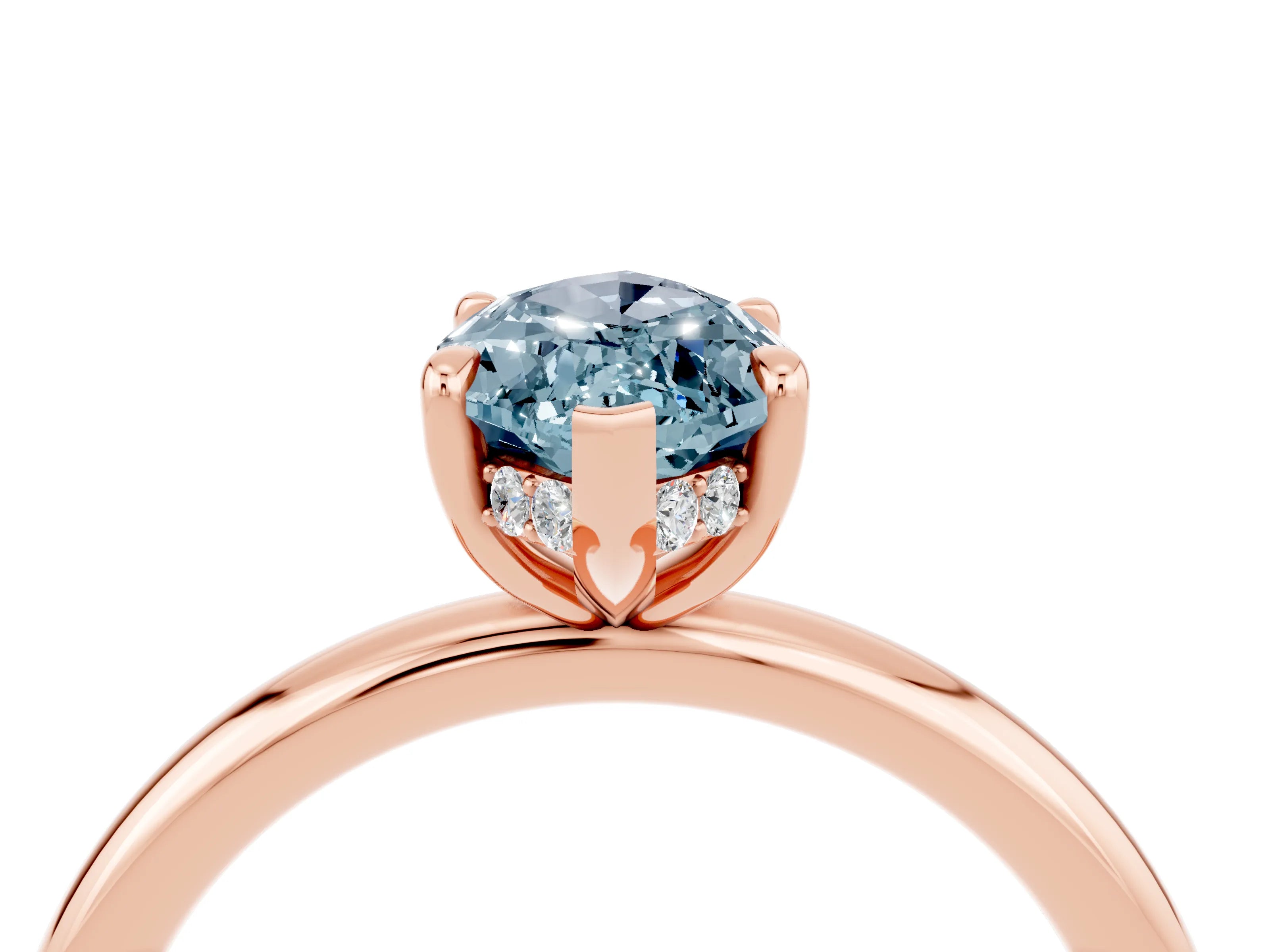 Rose gold Marquise Cut Aquamarine Solitaire Ring with Thin Band and Four-Prong Setting_16