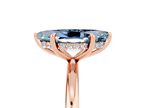 Rose gold Marquise Cut Aquamarine Solitaire Ring with Thin Band and Four-Prong Setting_17