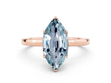Rose gold Marquise Cut Aquamarine Solitaire Ring with Thin Band and Prong Setting_12