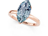 Rose gold Marquise Cut Aquamarine Solitaire Ring with Thin Band and Prong Setting_13