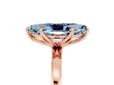 Rose gold Marquise Cut Aquamarine Solitaire Ring with Thin Band and Prong Setting_17