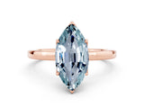Rose gold Marquise Cut Aquamarine Solitaire Ring with Thin Band and Prong Setting_24