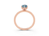 Rose gold Marquise Cut Aquamarine Solitaire Ring with Thin Band and Prong Setting_27