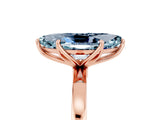 Rose gold Marquise Cut Aquamarine Solitaire Ring with Thin Band and Prong Setting_29
