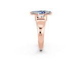 Rose gold Marquise Cut Aquamarine Solitaire Ring with Wide Band and Prong Setting_2
