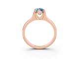 Rose gold Marquise Cut Aquamarine Solitaire Ring with Wide Band and Prong Setting_3