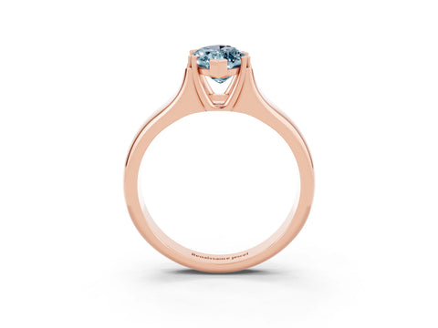 Rose gold Marquise Cut Aquamarine Solitaire Ring with Wide Band and Prong Setting_3