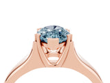 Rose gold Marquise Cut Aquamarine Solitaire Ring with Wide Band and Prong Setting_4