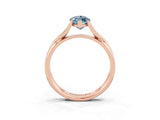 Rose gold Marquise Cut Aquamarine Solitaire Twist Band Prong Setting Ring_39