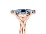 Rose gold Marquise Cut Aquamarine Solitaire Twist Band Prong Setting Ring_41