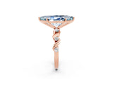 Rose gold Marquise Cut Aquamarine Solitaire Twisted Band with Round  Accents and Prong Setting_14