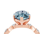 Rose gold Marquise Cut Aquamarine Solitaire Twisted Band with Round  Accents and Prong Setting_16