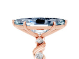 Rose gold Marquise Cut Aquamarine Solitaire Twisted Band with Round  Accents and Prong Setting_17