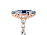 Rose gold Marquise Cut Aquamarine Solitaire with Side Stones on a Pavé Band and Four-Prong Setting_5