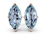 Rose gold Marquise Cut Aquamarine Stud Earrings_30