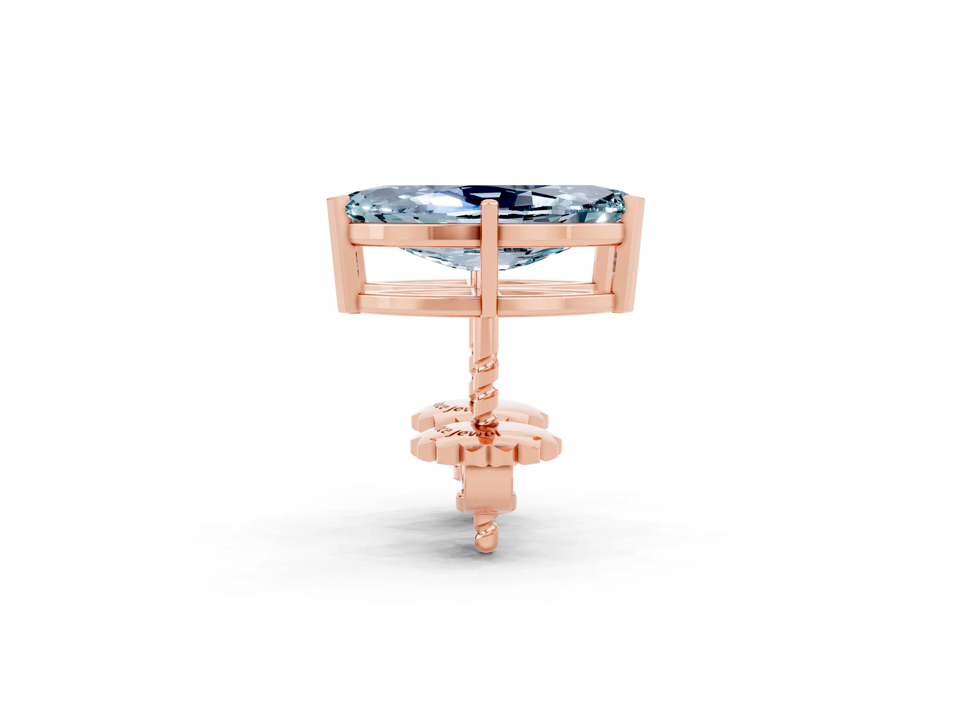 Rose gold Marquise Cut Aquamarine Stud Earrings_32