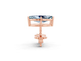 Rose gold Marquise Cut Aquamarine Stud Earrings_32