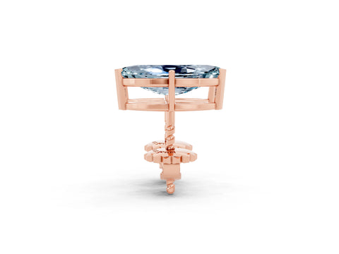 Rose gold Marquise Cut Aquamarine Stud Earrings_32