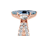 Rose gold Marquise Cut Aquamarine Three-Stone Ring with Pavé Split Shank and Four-Prong Setting_17