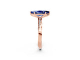 Rose gold Marquise Cut Blue Sapphire Engagement Ring with Side Stone Accents and Four-Prong Setting_62
