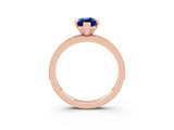 Rose gold Marquise Cut Blue Sapphire Milgrain Pavé Engagement Ring with Four-Prong Setting_3