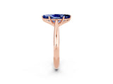 Rose gold Marquise Cut Blue Sapphire Solitaire Engagement Ring with Cathedral Setting and Four-Prong Mount_68
