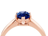 Rose gold Marquise Cut Blue Sapphire Solitaire Engagement Ring with Classic Band and Four-Prong Setting_16
