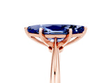 Rose gold Marquise Cut Blue Sapphire Solitaire Engagement Ring with Classic Band and Four-Prong Setting_17