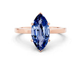 Rose gold Marquise Cut Blue Sapphire Solitaire Engagement Ring with Classic Band and Four-Prong Setting_24