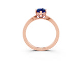 Rose gold Marquise Cut Blue Sapphire Solitaire Engagement Ring with Classic Band and Four-Prong Setting_27