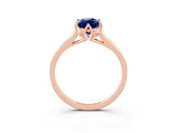 Rose gold Marquise Cut Blue Sapphire Solitaire Ring with Flower Prong Setting and Classic Band_39