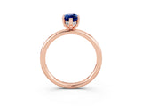 Rose gold Marquise Cut Blue Sapphire Solitaire Ring with Thin Band and Four-Prong Setting_15