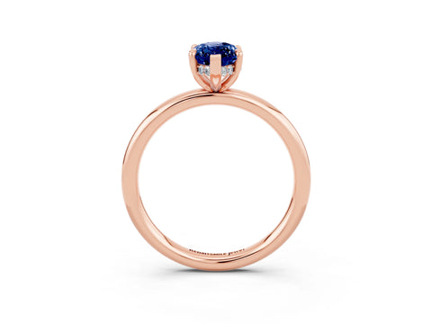 Rose gold Marquise Cut Blue Sapphire Solitaire Ring with Thin Band and Four-Prong Setting_15