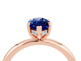 Rose gold Marquise Cut Blue Sapphire Solitaire Ring with Thin Band and Four-Prong Setting_16