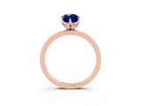 Rose gold Marquise Cut Blue Sapphire Solitaire Ring with Thin Band and Prong Setting_15