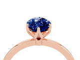 Rose gold Marquise Cut Blue Sapphire Solitaire Ring with Thin Band and Prong Setting_40