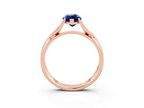 Rose gold Marquise Cut Blue Sapphire Solitaire Twist Band Prong Setting Ring_51