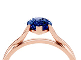 Rose gold Marquise Cut Blue Sapphire Solitaire Twist Band Prong Setting Ring_52