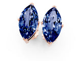 Rose gold Marquise Cut Blue Sapphire Stud Earrings_36