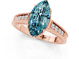 Rose gold Marquise Cut Blue Topaz Engagement Ring with Milgrain Channel Set Band and Prong Setting_1