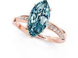 Rose gold Marquise Cut Blue Topaz Engagement Ring with Side Stone Accents and Four-Prong Setting_61