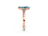 Rose gold Marquise Cut Blue Topaz Engagement Ring with Side Stone Accents and Four-Prong Setting_62