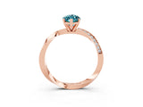 Rose gold Marquise Cut Blue Topaz Engagement Ring with Side Stone Accents and Four-Prong Setting_63
