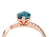 Rose gold Marquise Cut Blue Topaz Engagement Ring with Side Stone Accents and Four-Prong Setting_64