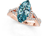 Rose gold Marquise Cut Blue Topaz  Halo Twist Band Solitaire Prong Setting Ring_25