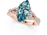 Rose gold Marquise Cut Blue Topaz  Halo Twist Band Solitaire Prong Setting Ring_43