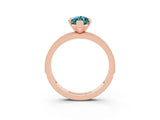 Rose gold Marquise Cut Blue Topaz Milgrain Pavé Engagement Ring with Four-Prong Setting_3
