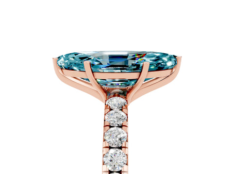 Rose gold Marquise Cut Blue Topaz Pavé Solitaire Engagement Ring with Four-Prong Setting_17